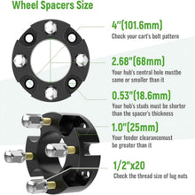 Load image into Gallery viewer, 1-Inch Golf Cart Wheel Spacers Kit (4 Pack) – Fits Yamaha, Club Car &amp; EZGO