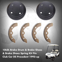 Load image into Gallery viewer, 10L0L Club Car DS / Precedent Rear Brake Drum &amp; Shoe Kit