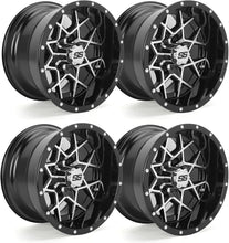 Load image into Gallery viewer, 12"/14" Golf Cart Wheels (4-Pack) - Cast Aluminum Alloy w/ SS Center Caps - Lightweight for EZGO/Club Car/Yamaha