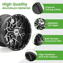 Load image into Gallery viewer, 12"/14" Golf Cart Wheels (4-Pack) - Cast Aluminum Alloy w/ SS Center Caps - Lightweight for EZGO/Club Car/Yamaha
