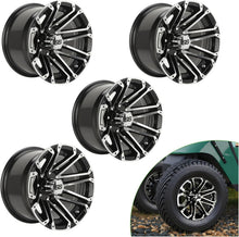 Load image into Gallery viewer, 12 Inch Golf Cart Tires Rims (4-Pack) with SS Center Caps | Durable Powder Coated Aluminum Wheels