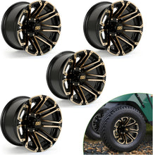 Load image into Gallery viewer, 12 Inch Golf Cart Tires Rims (4-Pack) with SS Center Caps | Durable Powder Coated Aluminum Wheels