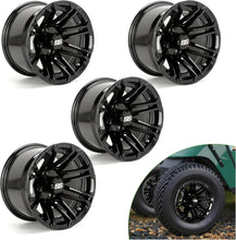 Load image into Gallery viewer, 12 Inch Golf Cart Tires Rims (4-Pack) with SS Center Caps | Durable Powder Coated Aluminum Wheels