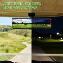 Load image into Gallery viewer, 180° Panoramic Golf Cart Rear View Mirror with LED Light | Universal Fit