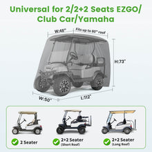 Load image into Gallery viewer, 2/4/4+2 Passenger Golf Cart Cover Upgrade Extended Roof for Yamaha, EZGO, Club Car
