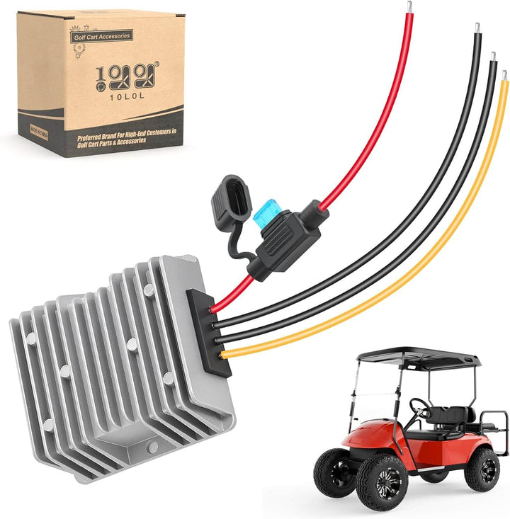 240W 36V/48V to 12V Golf Cart Voltage Converter - IP68 Waterproof, 20A Output with Overload Protection