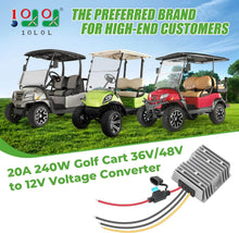 Load image into Gallery viewer, 240W 36V/48V to 12V Golf Cart Voltage Converter - IP68 Waterproof, 20A Output with Overload Protection