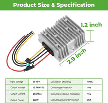 Load image into Gallery viewer, 240W 36V/48V to 12V Golf Cart Voltage Converter - IP68 Waterproof, 20A Output with Overload Protection