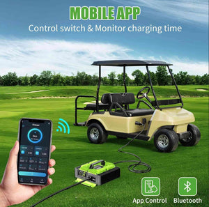 Golf Cart 18 AMP 48V Battery Charger with Bluetooth for EZGO RXV/TXT