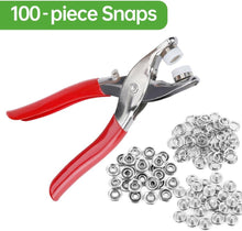 Load image into Gallery viewer, 3/8 Inch 100PCS Open-Ring Cap Gripper Grip Prong Stainless Steel Snaps Studs