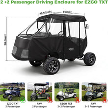 Load image into Gallery viewer, 4-Passenger Deluxe Golf Cart Enclosure for EZGO TXT, Heavy-Duty 600D Waterproof Rain &amp; Snow Cover