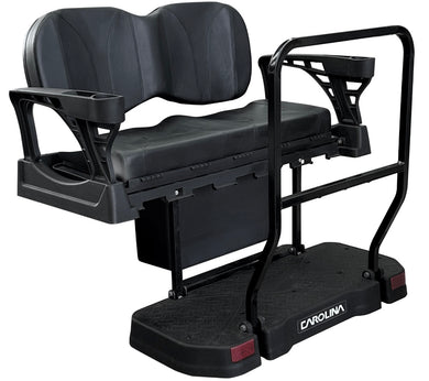 Complete CAROLINA Golf Cart Rear Flip Seat Black - Club Car DS 1982-2000.5