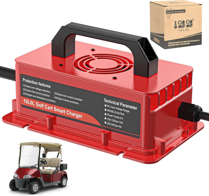 48V 15A Golf Cart Battery Charger for EZGO RXV – IP68 Waterproof, Auto Shut-Off