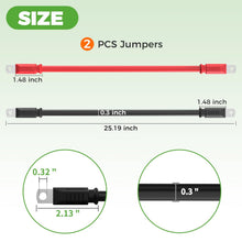 Load image into Gallery viewer, 4AWG 25 Inch Battery Inverter Cables Set for Golf Cart, Car, RV, Solar