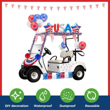 Load image into Gallery viewer, 4th of July Golf Cart Decoration Kit – All-in-One Patriotic Parade Decor (Bunting, Balloons &amp; Streamers!)