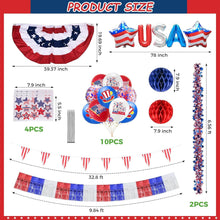 Load image into Gallery viewer, 4th of July Golf Cart Decoration Kit – All-in-One Patriotic Parade Decor (Bunting, Balloons &amp; Streamers!)