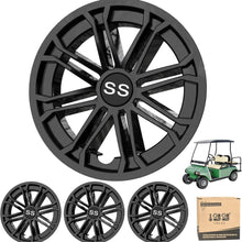 Load image into Gallery viewer, 8" Snap-On Golf Cart Wheel Covers Hub Caps for EZGO, Club Car &amp; Yamaha (Set of 4)