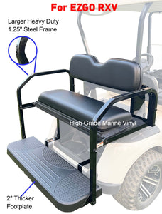 NOKINS Golf Cart Rear Flip Seat Kit EZGO RXV 2008+ Heavy Duty 1.25” Steel Frame