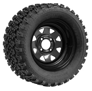 SGC Golf Cart 12″ Black Steel Wheel / STEELENG 23″x10.5″-12″ All Terrain Tire