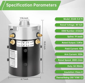 Golf Cart 48 Volt Advanced Electric Motor for EZGO TXT 2010-Up/T48/ Freedom