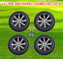 Load image into Gallery viewer, 14″ Golf Cart Tire and Wheel Combo 23×10.5-14 All Terrain Tire (Nuts Included)