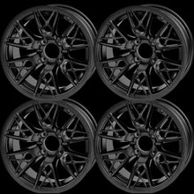 Load image into Gallery viewer, SGC Golf Cart 14″ Saber Tooth Matte Black Wheel – Aluminum Alloy (SET OF 4)