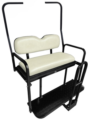 NOMAD Golf Cart Rear Flip Seat Club Car DS 1982-2000.5 White Cushion Set
