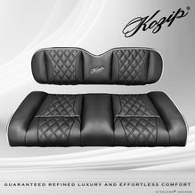 Load image into Gallery viewer, Kozip Universal Rear Seat Cushion Set – Black with White Piping &amp; Black Diamond Stitch | Fits NOMAD Rear Seat Kits