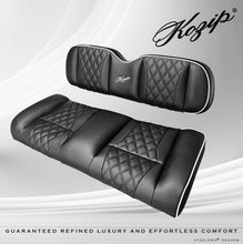 Load image into Gallery viewer, Kozip Universal Rear Seat Cushion Set – Black with White Piping &amp; Black Diamond Stitch | Fits NOMAD Rear Seat Kits