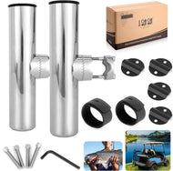 Stainless Steel Fishing Rod Holders for EZGO, Yamaha, Club Car Golf Cart (x2)