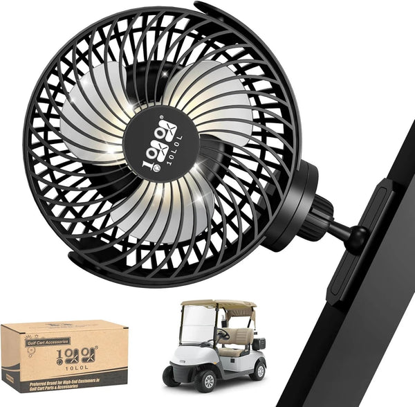 Magnetic Golf Cart Fan | Battery Powered Portable Cooling Fan | Universal Mount