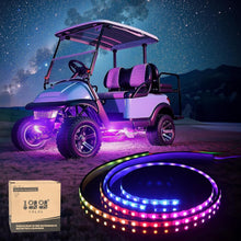 Load image into Gallery viewer, Upgraded RGB LED Under-Glow Light Strip Kit with Music Sync for Golf Cart