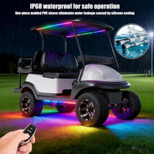 Load image into Gallery viewer, Upgraded RGB LED Under-Glow Light Strip Kit with Music Sync for Golf Cart