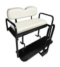 Load image into Gallery viewer, SGC NOMAD Rear Flip Seat Kit for EZGO RXV Golf Carts – Pure White Cushions, Cargo Bed &amp; Safety Grab Bar — included bundle component