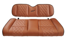 Load image into Gallery viewer, Kozip Aeris Brown Front and Rear Seat Cushion Set with Black Piping &amp; Brown Diamond Stitching with NOMAD Rear Flip Seat Kit for Club Car DS 2000.5-Up