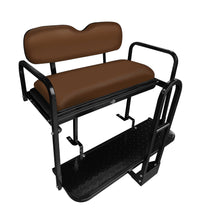 Load image into Gallery viewer, SGC NOMAD Rear Flip Seat Kit for EZGO RXV Golf Carts - Brown Cushions, Cargo Bed &amp; Safety Grab Bar — included bundle component