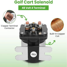 Load image into Gallery viewer, 48V Golf Cart Solenoid 4 Terminal 200A | EZGO Club Car Yamaha Solenoid Replacement
