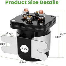 Load image into Gallery viewer, 48V Golf Cart Solenoid 4 Terminal 200A | EZGO Club Car Yamaha Solenoid Replacement