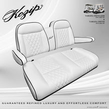 Load image into Gallery viewer, Kozip Front Seat Cushion Set for Yamaha Drive G29 (2007-Up) &amp; Drive 2 (2016-Up) – White w/ Black Piping