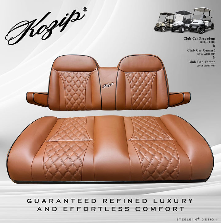 Kozip Aeris Front & Rear Seat Cushion Set – Club Car Precedent/Tempo/Onward, Brown/Black | BNDL-SCPR33-SC0032
