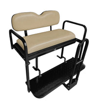 Load image into Gallery viewer, SGC NOMAD Rear Flip Seat Kit for EZGO RXV Golf Cart – Tan Cushions, Cargo Bed, Grab Bar &amp; Trailer Hitch