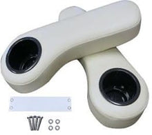 Load image into Gallery viewer, SGC Rear Seat Armrest Cushions with Cup Holders (Pair) – Pure White for Golf Carts — included bundle component