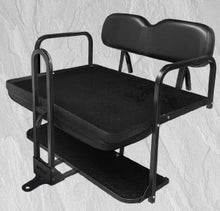 Load image into Gallery viewer, Kozip Club Car DS Front &amp; Rear Seat Cushion Set with NOMAD Rear Flip Seat Kit for Club Car DS (2000.5-2013) | White with Black Piping Golf Cart Seats