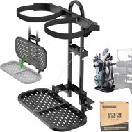 Universal Foldable Golf Cart Rear Bag Holder – No-Drill Mount, Fits Safety Grab Bars Up to 8″