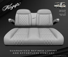 Load image into Gallery viewer, Kozip Aeris Front Seat Cushion Set – Gray Base with Black Piping – Gray Cross Stitch for Club Car DS (1982-Up)