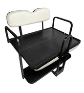 NOMAD Pure White Rear Flip Seat Kit for Yamaha Drive 2 Golf Cart