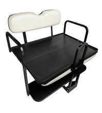 Load image into Gallery viewer, SGC NOMAD Rear Flip Seat Kit for Yamaha Drive2 – Pure White Cushions, Cargo Bed, Grab Bar &amp; Trailer Hitch — included bundle component