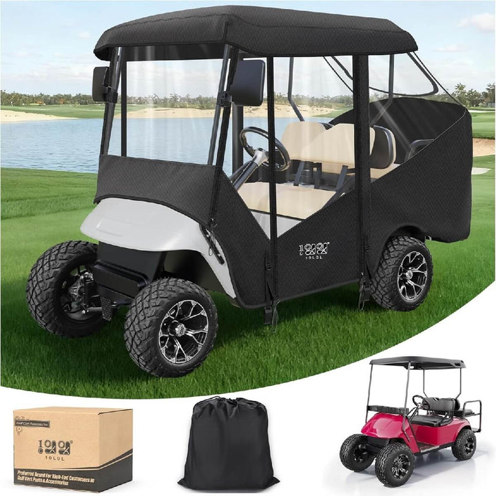 57” 4 Passenger Golf Cart Enclosure – Short Roof Weather Cover for EZGO TXT/RXV & Club Car DS/Precedent