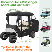 Load image into Gallery viewer, 57” 4 Passenger Golf Cart Enclosure – Short Roof Weather Cover for EZGO TXT/RXV &amp; Club Car DS/Precedent