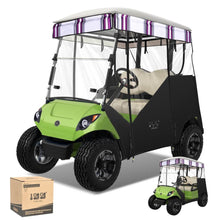 Load image into Gallery viewer, 3-Sided Track Style Striped Golf Cart Enclosure for Yamaha G29 (Drive) – 2 Passenger Weather Cover